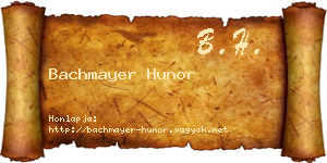 Bachmayer Hunor névjegykártya